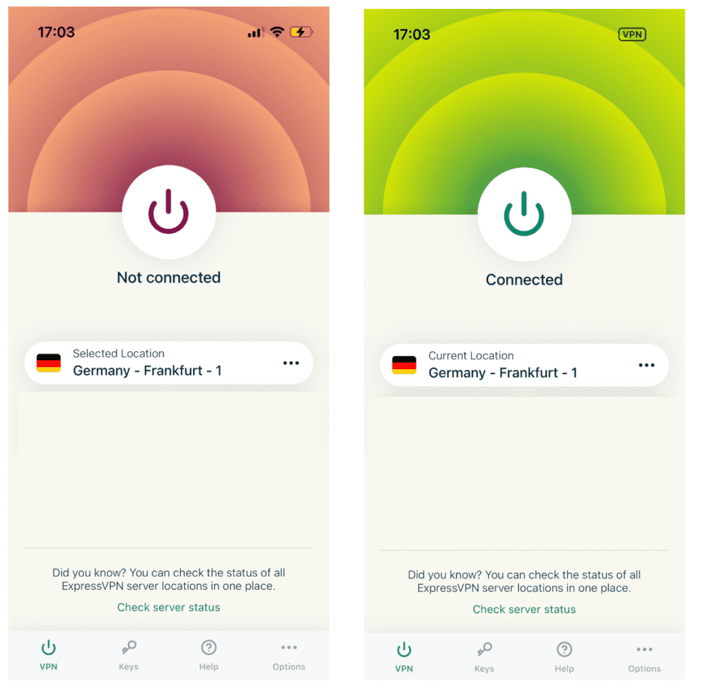 ExpressVPN simpele interface