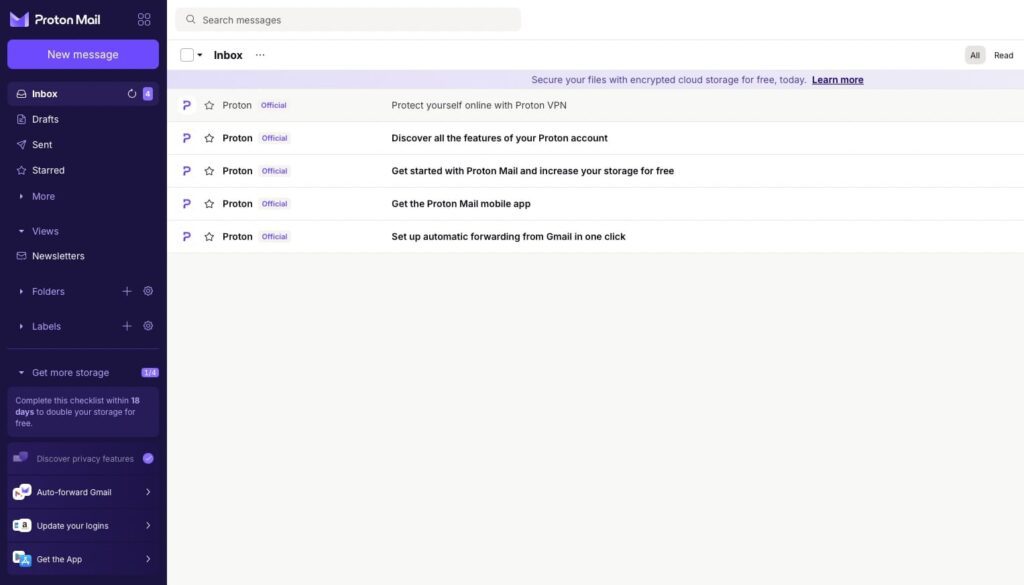 ProtonMail interface