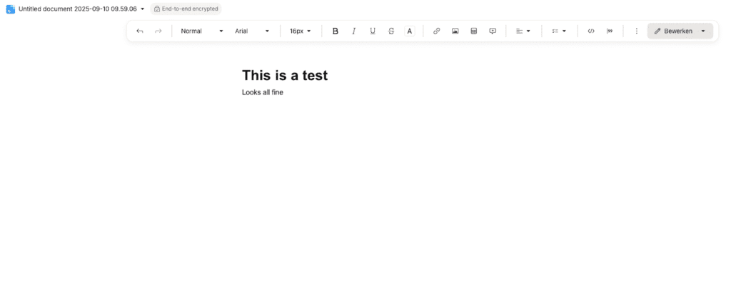 Proton docs simpele editor