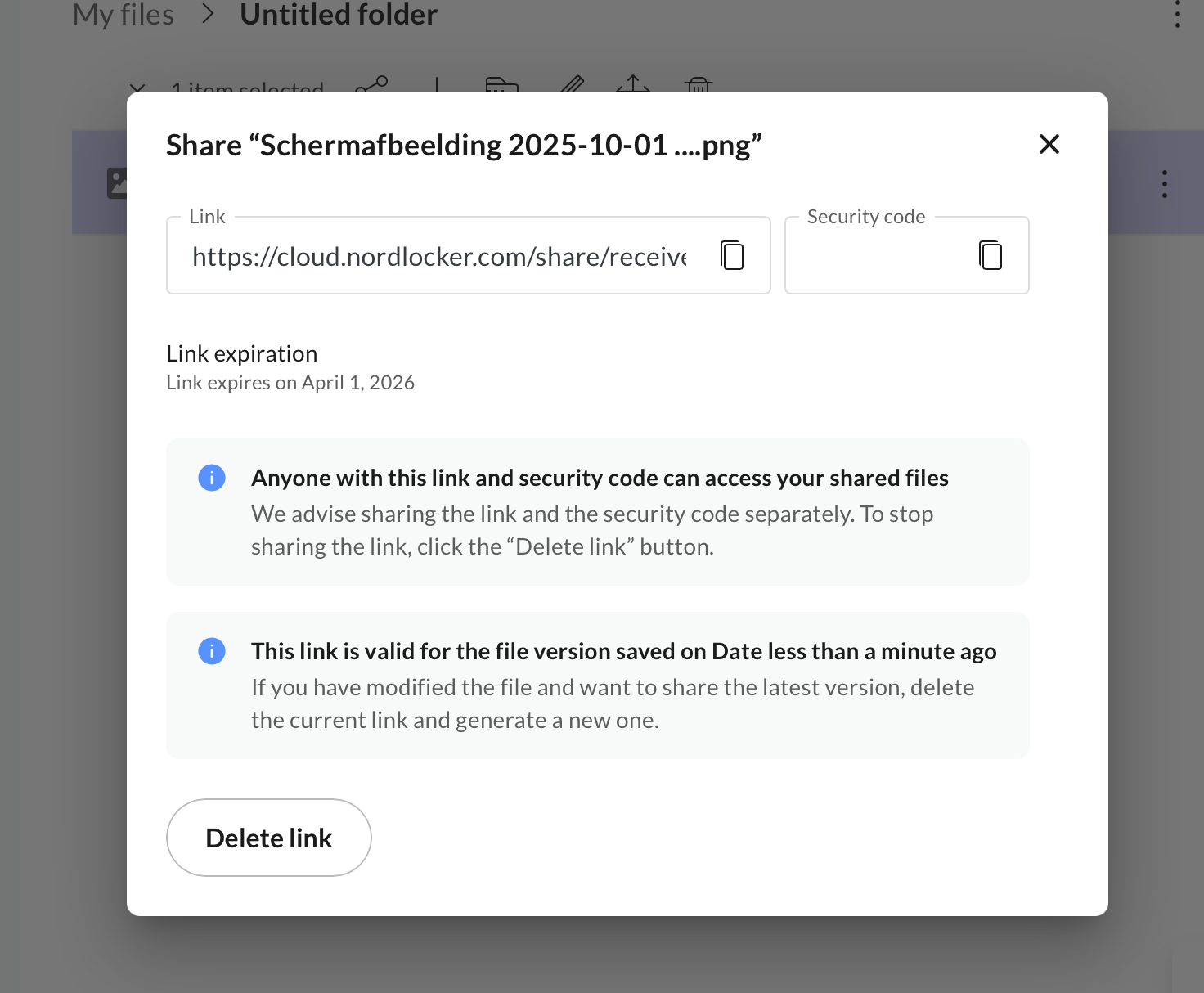 NordLocker bestand delen