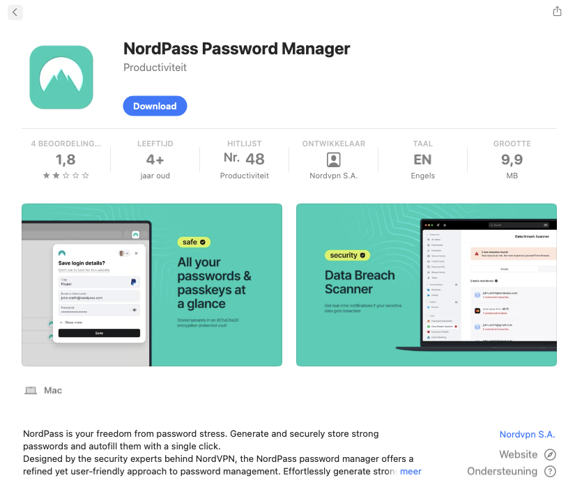 NordPass voor Safari installeren