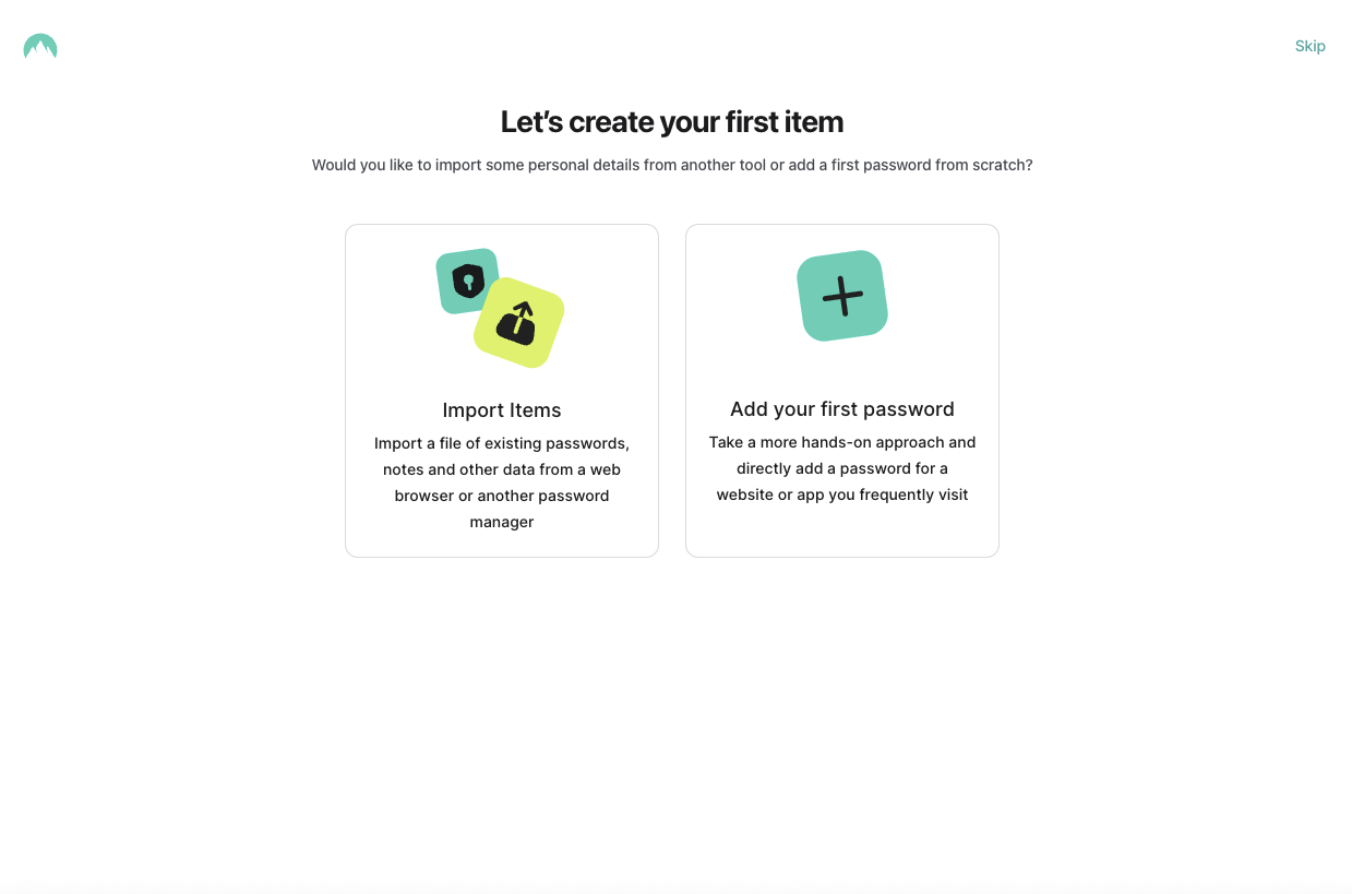 NordPass onboarding instellen